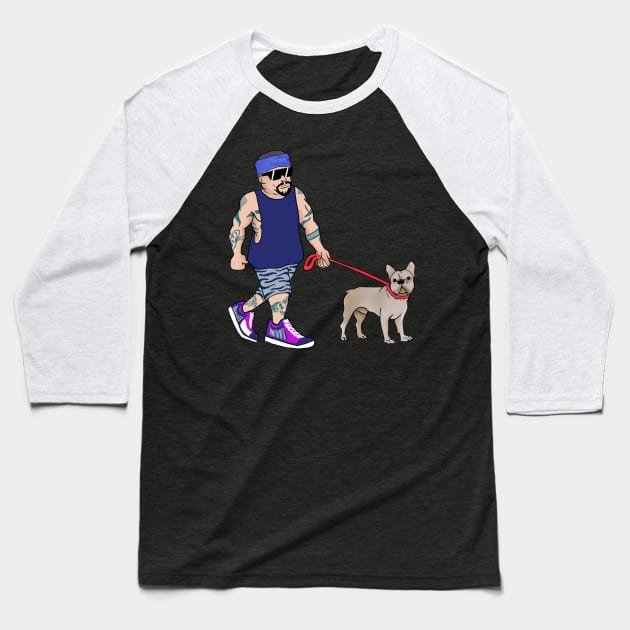 Rapper With Puppy Frenchie - Rappers with Puppies Baseball T-Shirt by heidiki.png